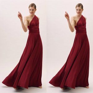 Bhldn Anthropologie Maroon Bridesmaid Dress